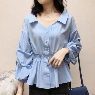 Puff-sleeve Ruffled Shirt