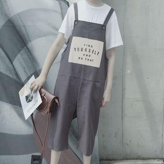 Print Capri Dungaree
