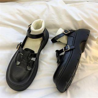 Platform Double Buckled Mary Jane Shoes