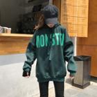 Lettering Hooded Top Green - One Size