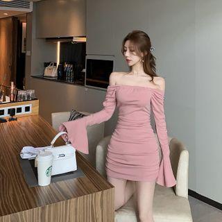 Bell-sleeve Off-shoulder Mini Dress