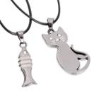 Couple Matching Cat And Fish Necklace