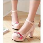 Bow Ankle Strap High-heel Pumps