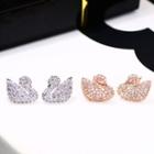 Rhinestone Swan Earring