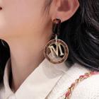 Letter Drop Earring Gold - One Size