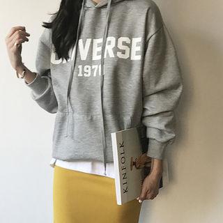 Universe Printing Brushed-fleece Lined Hoodie