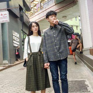 Couple Matching Plaid Skirt / Shirt