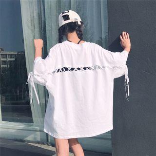 Lace-up Back Printed Tee