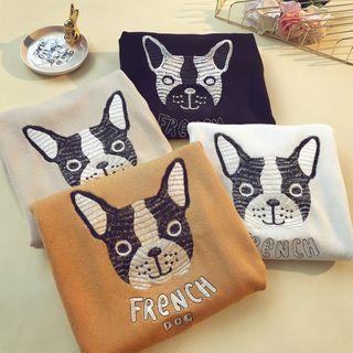 Embroidered Short-sleeve Sweater