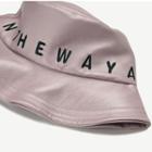 Embroidered Lettering Faux Pearl Bucket Hat