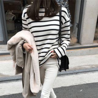Stripe Brushed-fleece Top
