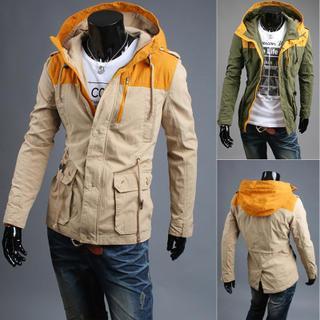 Color-block Hood Parka