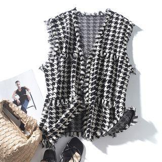 Houndstooth Vest Houndstooth - Black & White - One Size