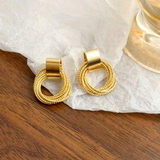 Sterling Silver Layered Hoop Drop Earring 1 Pair - Gold - One Size