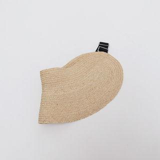 Foldable Raffia Sun Cap Beige - One Size