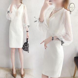 Set: Sheer Blouse + Pencil Skirt