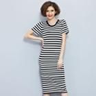 Striped Short-sleeve T-shirt Dress