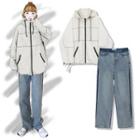 Contrast Lining Zip Hoodie / Harem Jeans