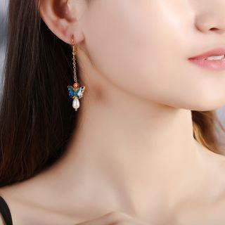 Pearl Butterfly Drop Earrings