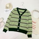 Heart Pattern Cardigan Green - One Size