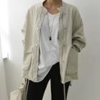 Flap-pocket Drawstring-hem Safari Jacket