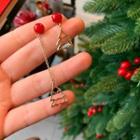 Christmas Tree Asymmetrical Alloy Dangle Earring 1 Pair - Red - One Size