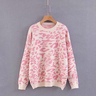 Leopard Print Knit Sweater