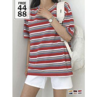Loose-fit Multicolor-stripe T-shirt
