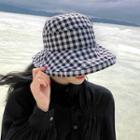 Double-sided Plaid Bucket Hat