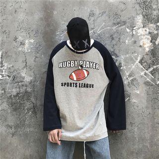 Football Print Raglan Long-sleeve T-shirt