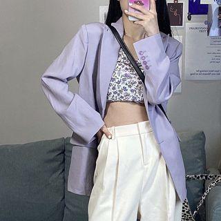 Plain Blazer Purple - One Size