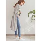 Tall Size Open-front Long Cotton Cardigan