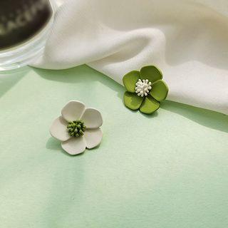 Flower Alloy Earring 1 Pair - Earring - Flower - Silver - One Size