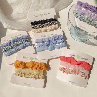 Set Of 3 : Fabric Hair Tie