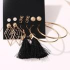 6 Pair Set: Alloy Earring (assorted Designs) 01 - Set Of 6 Pairs - One Size