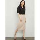 Slit-back Midi Skirt With Belt