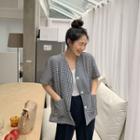 Button-up Gingham Jacket