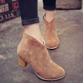 Chunky-heel Zip-side Shoe Boots