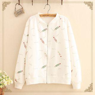 Pencil Print Baseball Jacket