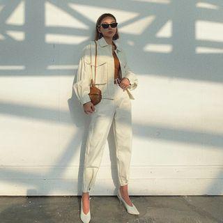 Button-up Straight-cut Jeans
