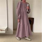 Square-neck Long-sleeve Midi A-line Dress / Turtleneck Long-sleeve T-shirt