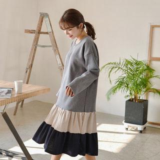 Tiered-hem Midi Pullover Dress