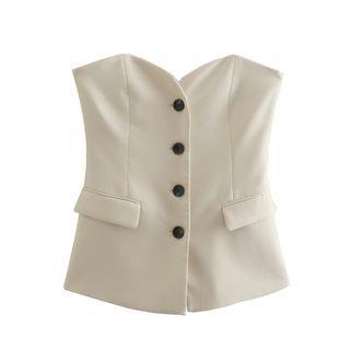 Plain Button-up Tube Top