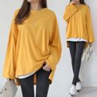 Deep-back Loose-fit Long-sleeve T-shirt In Colors