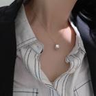 Faux Pearl Pendant Necklace 14k Gold Pearl Necklace - One Size