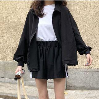 Stand Collar Zip Jacket / Shorts
