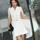 Slit Sleeve Double-breasted Minidress