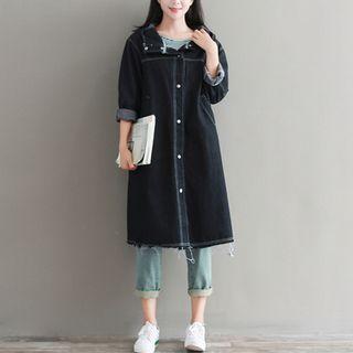 Fray Denim Long Jacket