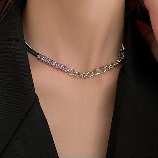 Rhinestone Alloy Choker / Bracelet