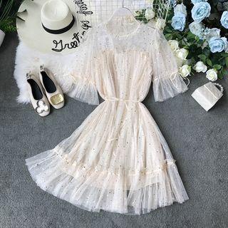 Star Sequin Mesh Dress